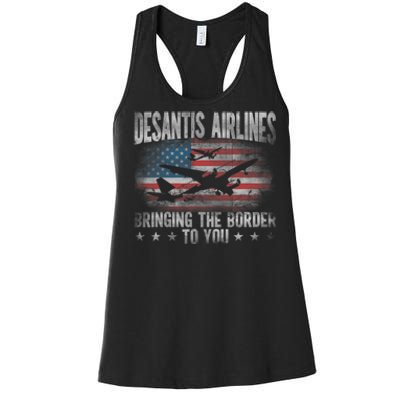 Desantis Airlines Vintage Shirt Bringing The Border To You Women's Racerback Tank