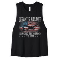 Desantis Airlines Vintage Shirt Bringing The Border To You Women's Racerback Cropped Tank