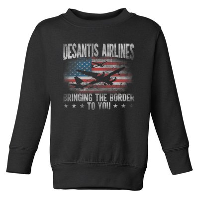 Desantis Airlines Vintage Shirt Bringing The Border To You Toddler Sweatshirt