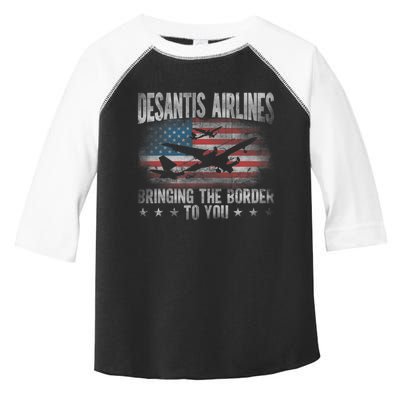 Desantis Airlines Vintage Shirt Bringing The Border To You Toddler Fine Jersey T-Shirt