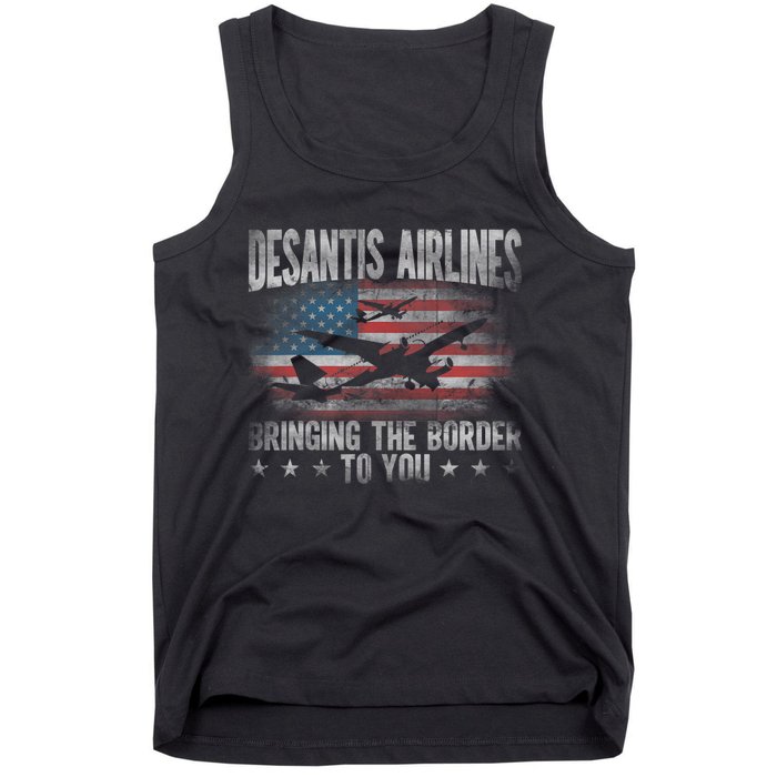 Desantis Airlines Vintage Shirt Bringing The Border To You Tank Top