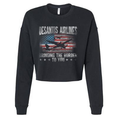 Desantis Airlines Vintage Shirt Bringing The Border To You Cropped Pullover Crew