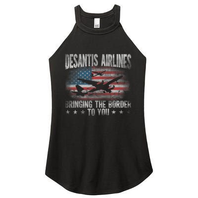 Desantis Airlines Vintage Shirt Bringing The Border To You Women's Perfect Tri Rocker Tank