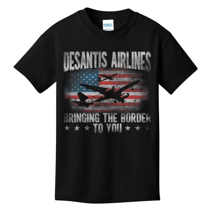 Desantis Airlines Vintage Shirt Bringing The Border To You Kids T-Shirt