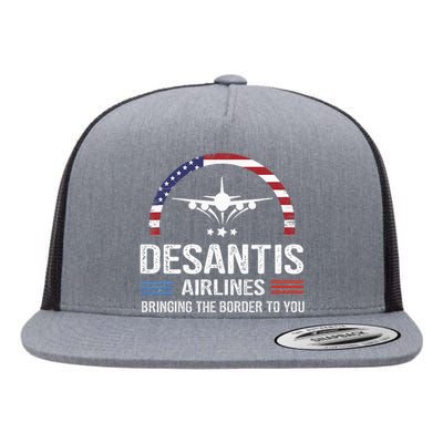 Desantis Airlines Vintage Bringing The Border To You Flat Bill Trucker Hat