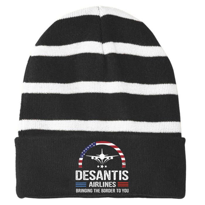 Desantis Airlines Vintage Bringing The Border To You Striped Beanie with Solid Band