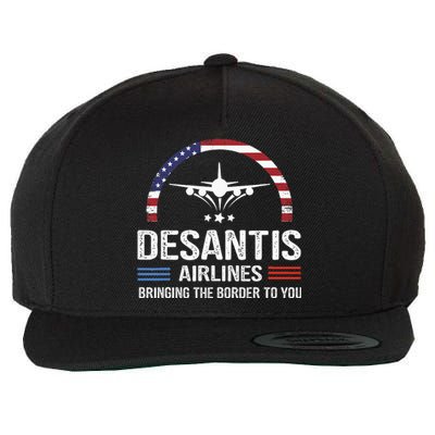 Desantis Airlines Vintage Bringing The Border To You Wool Snapback Cap