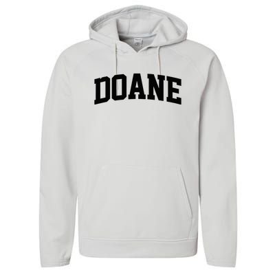 Doane Arch Vintage College Athletic Sport Performance Fleece Hoodie