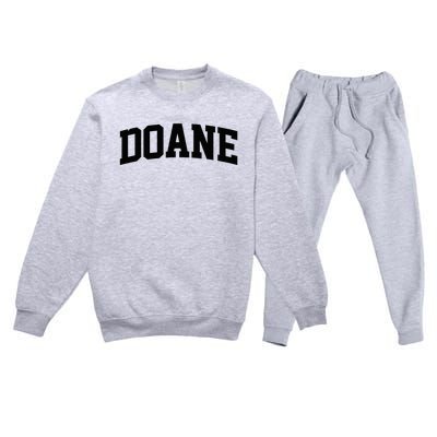 Doane Arch Vintage College Athletic Sport Premium Crewneck Sweatsuit Set