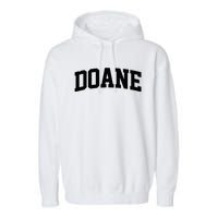 Doane Arch Vintage College Athletic Sport Garment-Dyed Fleece Hoodie