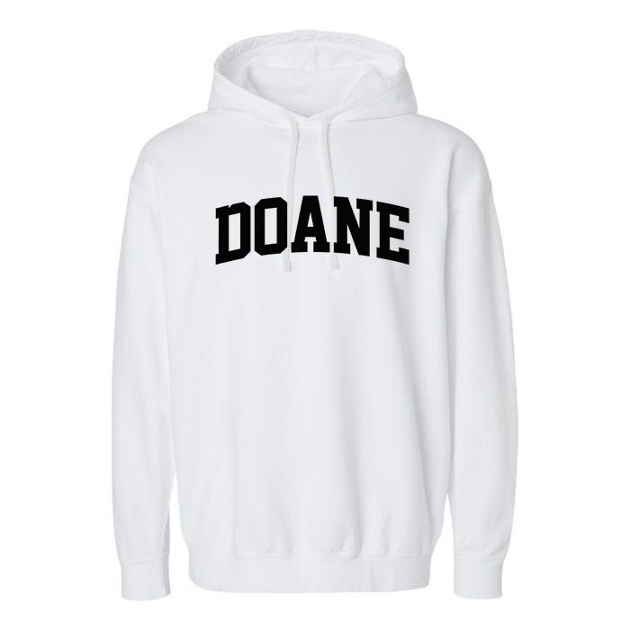 Doane Arch Vintage College Athletic Sport Garment-Dyed Fleece Hoodie