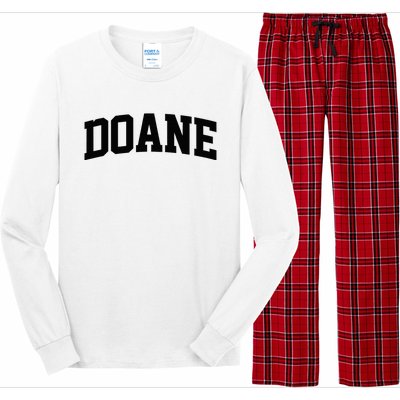 Doane Arch Vintage College Athletic Sport Long Sleeve Pajama Set