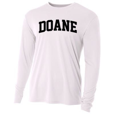 Doane Arch Vintage College Athletic Sport Cooling Performance Long Sleeve Crew