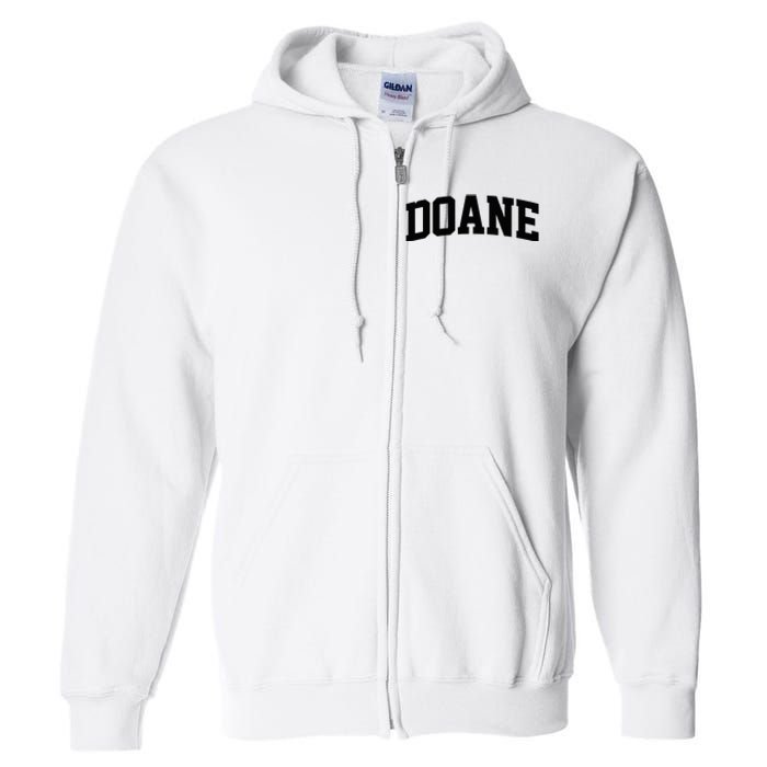 Doane Arch Vintage College Athletic Sport Full Zip Hoodie