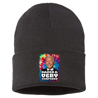 Dazed And Very Confused Joe Biden Hippie Sustainable Knit Beanie
