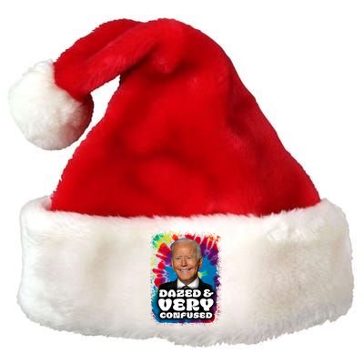 Dazed And Very Confused Joe Biden Hippie Premium Christmas Santa Hat