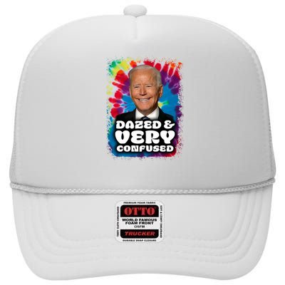 Dazed And Very Confused Joe Biden Hippie High Crown Mesh Back Trucker Hat