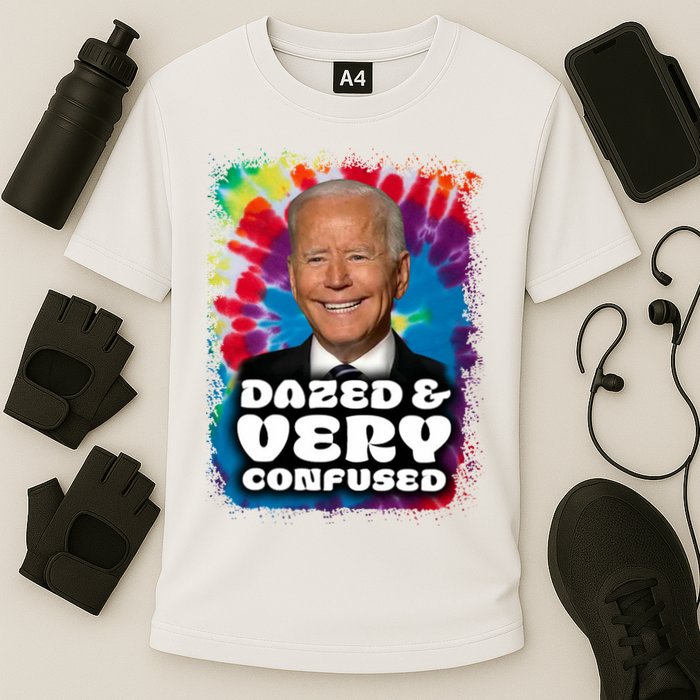 Dazed And Very Confused Joe Biden Hippie Cooling Performance Crew T-Shirt