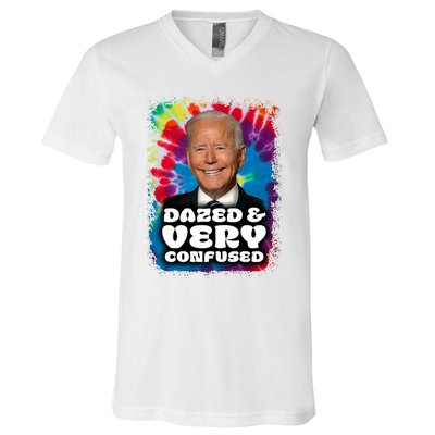 Dazed And Very Confused Joe Biden Hippie V-Neck T-Shirt