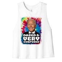 Dazed And Very Confused Joe Biden Hippie Women's Racerback Cropped Tank