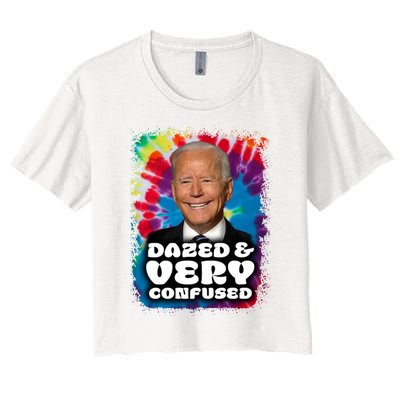 Dazed And Very Confused Joe Biden Hippie Women's Crop Top Tee