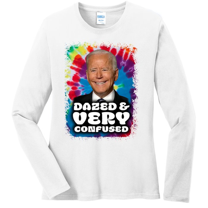 Dazed And Very Confused Joe Biden Hippie Ladies Long Sleeve Shirt