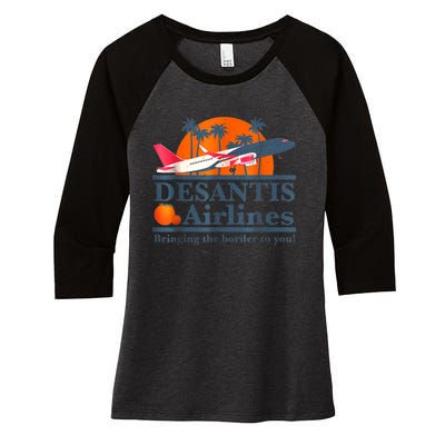 DeSantis Airlines Vintage Women's Tri-Blend 3/4-Sleeve Raglan Shirt