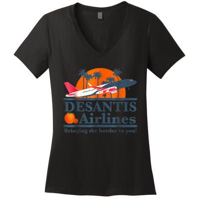 DeSantis Airlines Vintage Women's V-Neck T-Shirt