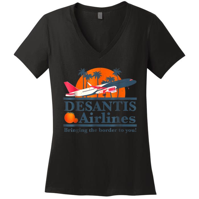 DeSantis Airlines Vintage Women's V-Neck T-Shirt