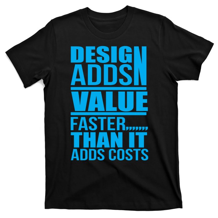 Design Adds Value Faster Than It Adds Costs T-Shirt