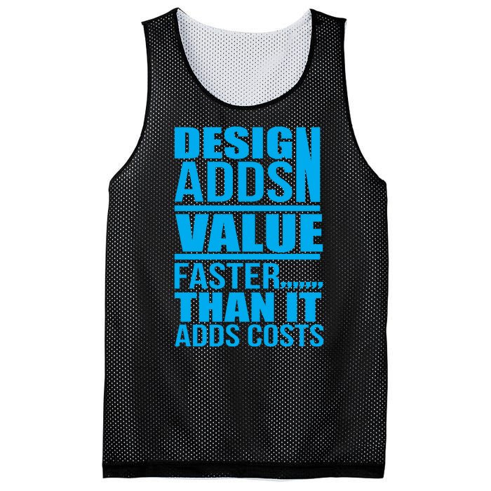 Design Adds Value Faster Than It Adds Costs Mesh Reversible Basketball Jersey Tank