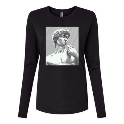 David Statue Womens Cotton Relaxed Long Sleeve T-Shirt