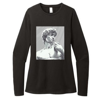 David Statue Womens CVC Long Sleeve Shirt