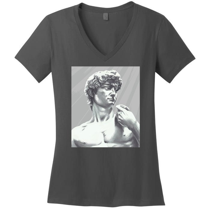 David Statue Women's V-Neck T-Shirt