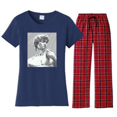 David Statue Women's Flannel Pajama Set