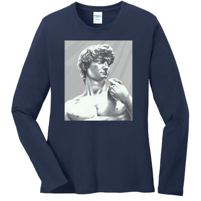 David Statue Ladies Long Sleeve Shirt