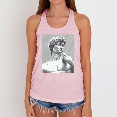 David Statue Women's Knotted Racerback Tank