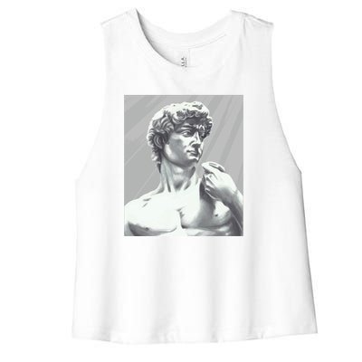 David Statue Women's Racerback Cropped Tank