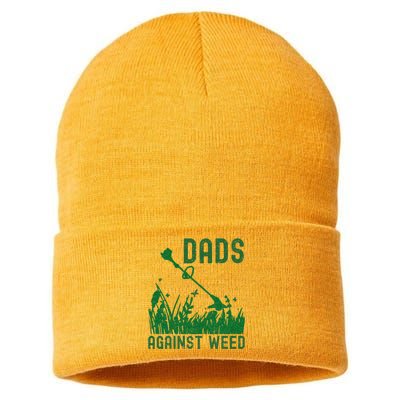 Dads Against Weed Lawn Mowing Sustainable Knit Beanie