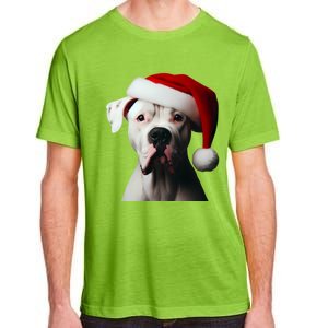 Dogo Argentino With Santa Hat Christmas Dog Owner Lover Mom Great Gift Adult ChromaSoft Performance T-Shirt