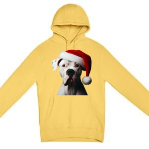 Dogo Argentino With Santa Hat Christmas Dog Owner Lover Mom Great Gift Premium Pullover Hoodie