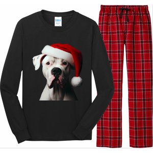 Dogo Argentino With Santa Hat Christmas Dog Owner Lover Mom Great Gift Long Sleeve Pajama Set