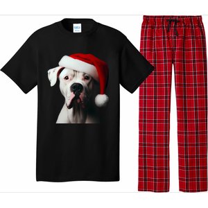 Dogo Argentino With Santa Hat Christmas Dog Owner Lover Mom Great Gift Pajama Set