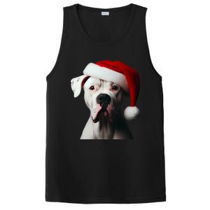 Dogo Argentino With Santa Hat Christmas Dog Owner Lover Mom Great Gift PosiCharge Competitor Tank