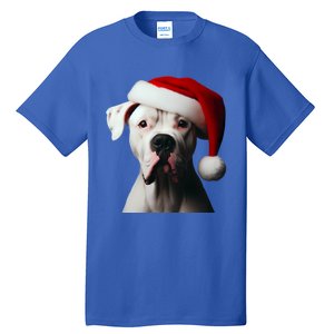 Dogo Argentino With Santa Hat Christmas Dog Owner Lover Mom Great Gift Tall T-Shirt