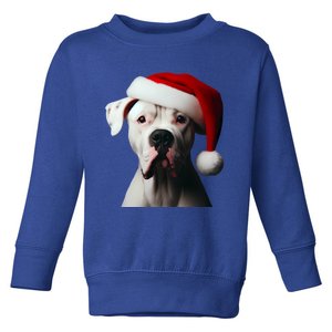 Dogo Argentino With Santa Hat Christmas Dog Owner Lover Mom Great Gift Toddler Sweatshirt