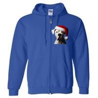 Dogo Argentino With Santa Hat Christmas Dog Owner Lover Mom Great Gift Full Zip Hoodie