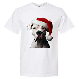 Dogo Argentino With Santa Hat Christmas Dog Owner Lover Mom Great Gift Garment-Dyed Heavyweight T-Shirt