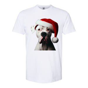 Dogo Argentino With Santa Hat Christmas Dog Owner Lover Mom Great Gift Softstyle CVC T-Shirt