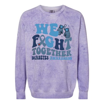 Diabetes Awareness We Fight Together Colorblast Crewneck Sweatshirt